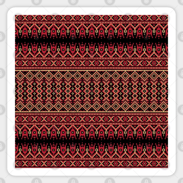 Ethnic Slavic pixel carpet texture #3 Sticker by GreekTavern